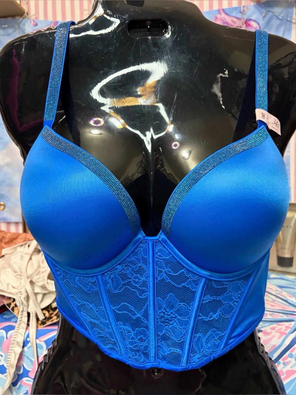 Victoria’s Secret Bombshell shine strap Corset 34D NWT